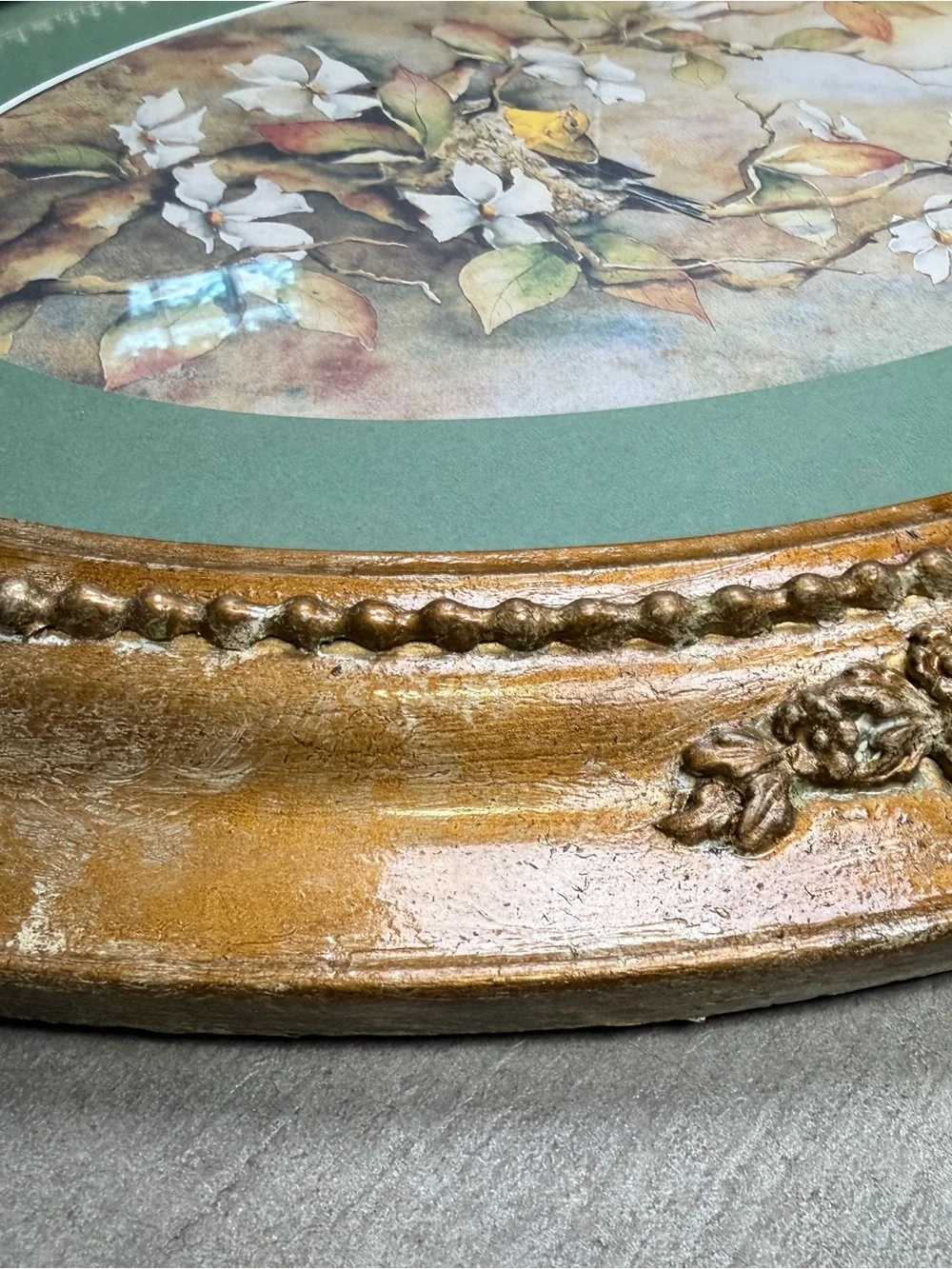 Vintage 24x18 Large Ornate Oval Gold Gilt Picture Frame Baroque Circa 1960-1970s